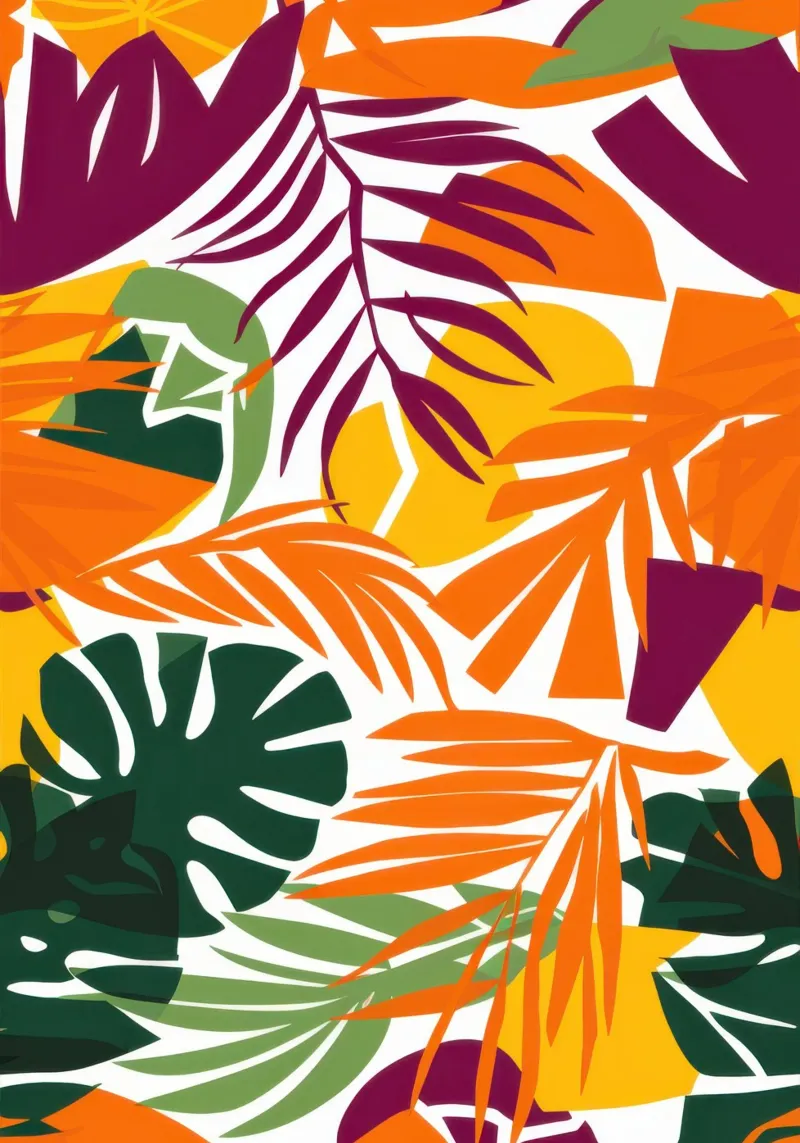 Herbstliche Tropenglut Leinwand mit Schattenfugenrahmen von Heaven Craft