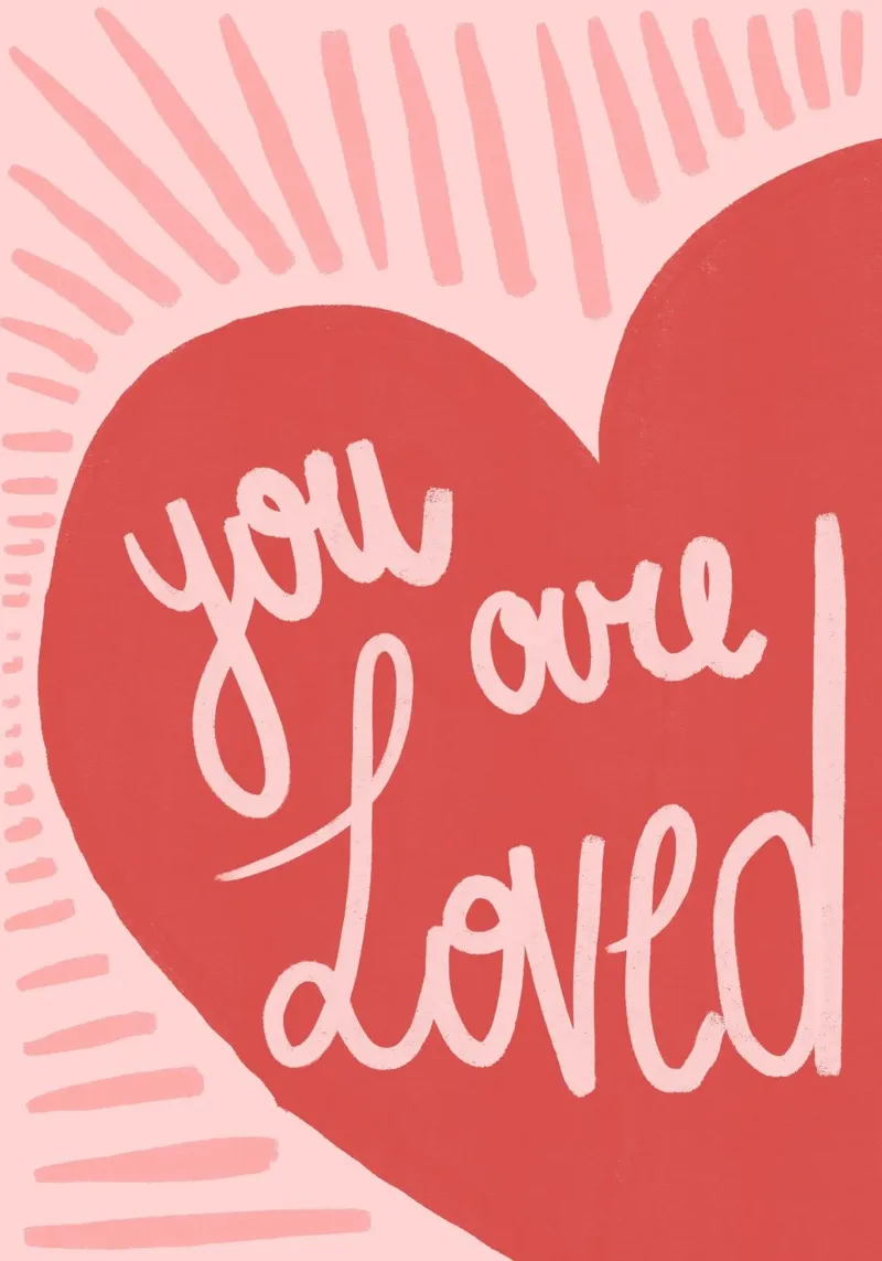 You Are Loved - Christian Heart Art canvas with Floater frame by vintagepod