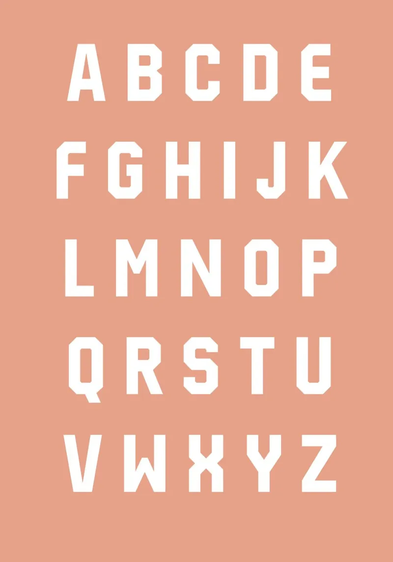 Typography Alphabet #6 poster con telaio in legno da kathrinmay