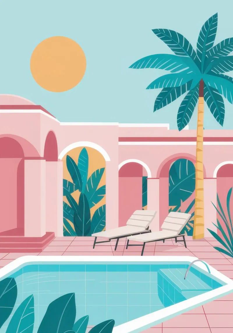Modernes Pool-Glück Leinwand mit Schattenfugenrahmen von Heaven Craft