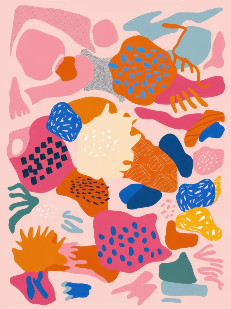 Collage organico giocoso poster da Heaven Craft