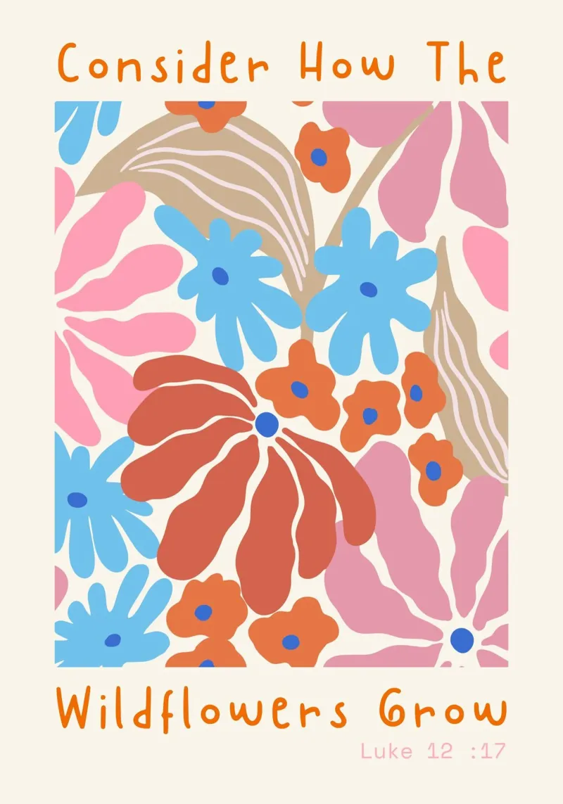 Tenir compte de la façon dont les fleurs sauvages poussent poster avec cadre en plastique de vintagepod