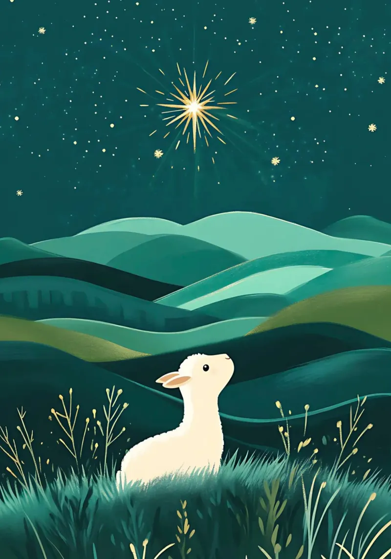 Star of Bethlehem, Christian Art Print canvas with Floater frame by vintagepod