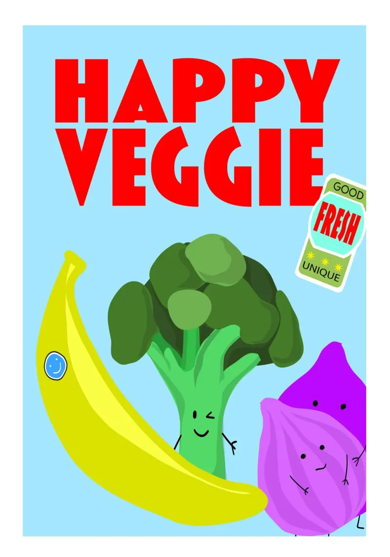 Happy veggie poster da Limo und Mo
