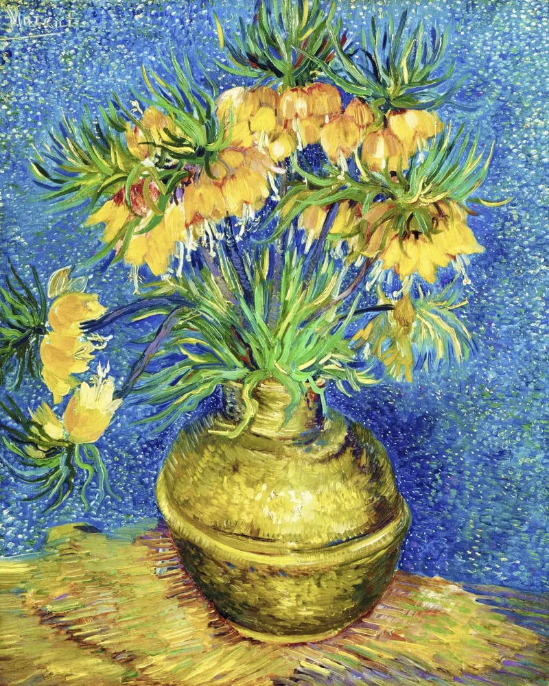 Vincent van Gogh - Fritillarie imperiali in un vaso di rame poster da Venus Art