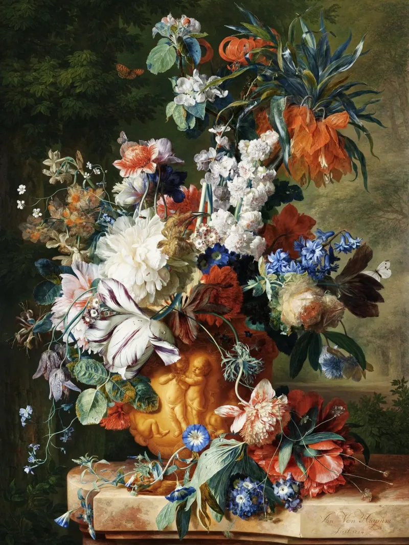 Bouquet of Flowers in an Urn tela con Cornice a cassetta da vintageshop