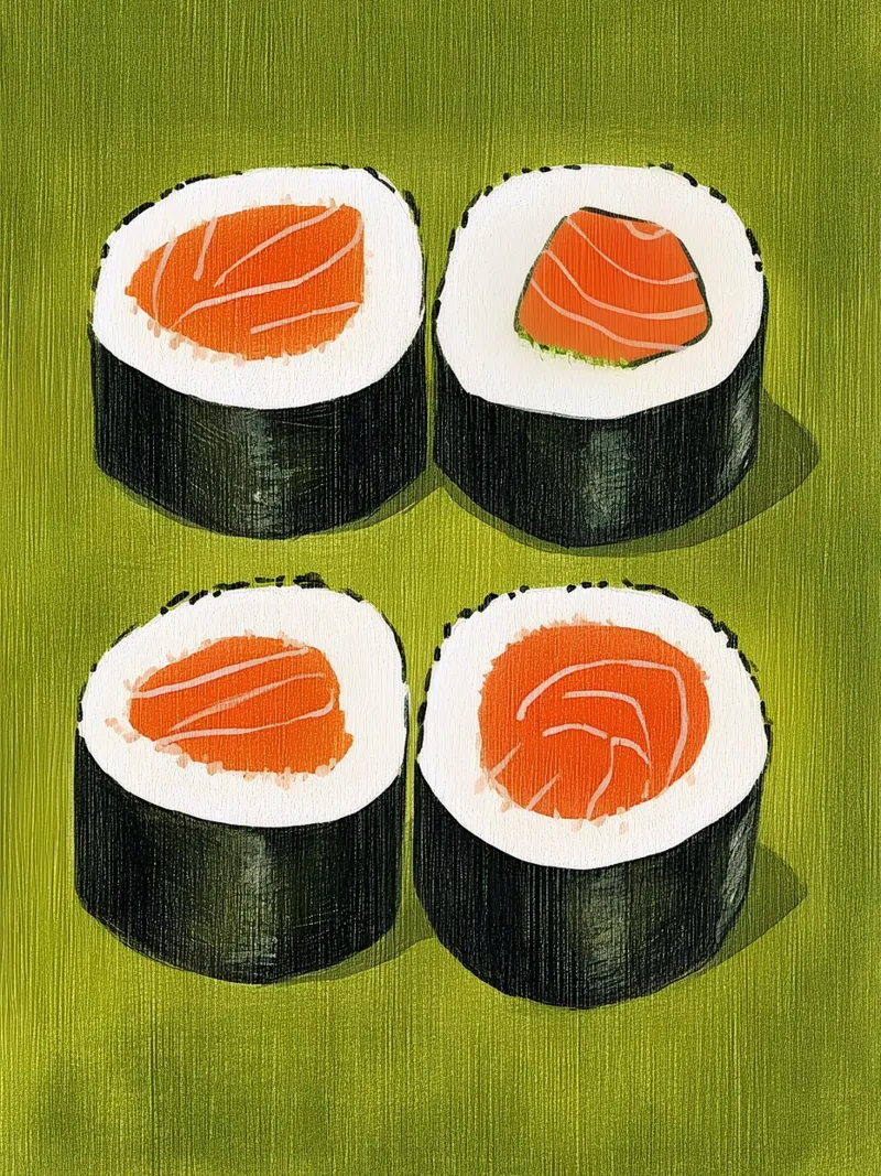 Sushi tela con Cornice a cassetta da Curious Canvas