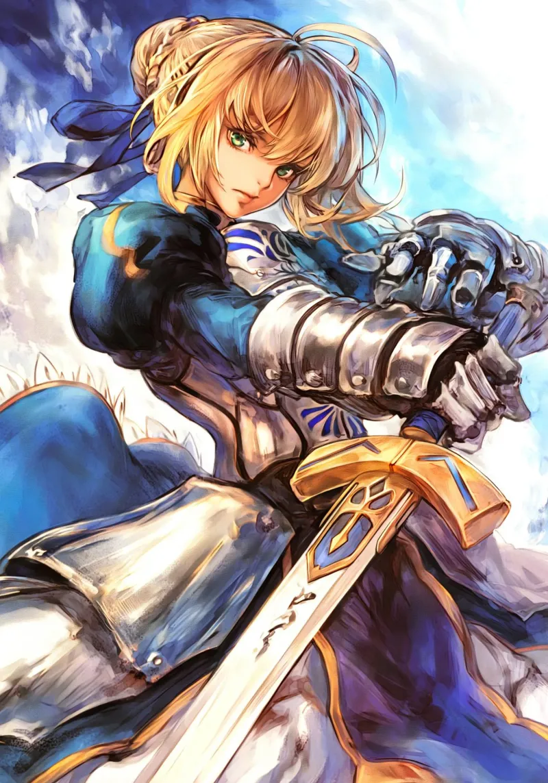 Altria Pendragon Saber Excalibur Morgan Knight Fate tela con Cornice a cassetta da Fleur de Lys