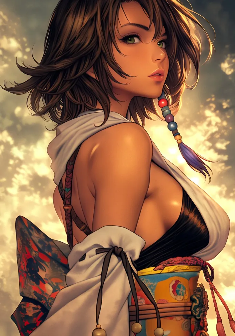 FFX Yuna Final Fantasy canvas met Baklijst van Stellar Creative