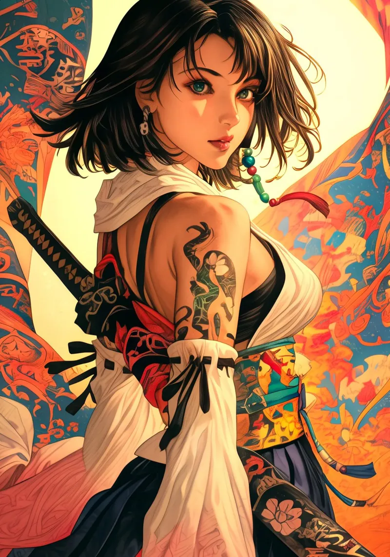 FFX Yuna Final Fantasy canvas met Baklijst van Stellar Creative