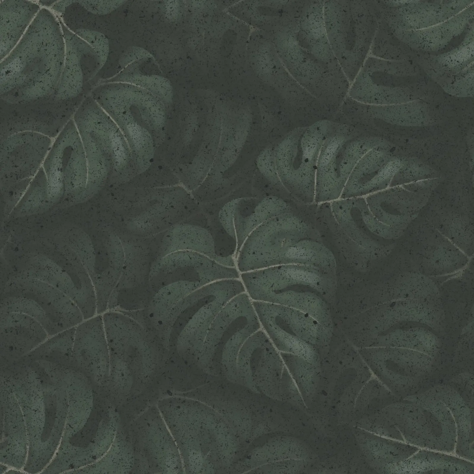 Monstera Blätter Illustration Dunkelgrünes Botanical Design poster con telaio in alluminio da Stella-Illustrations