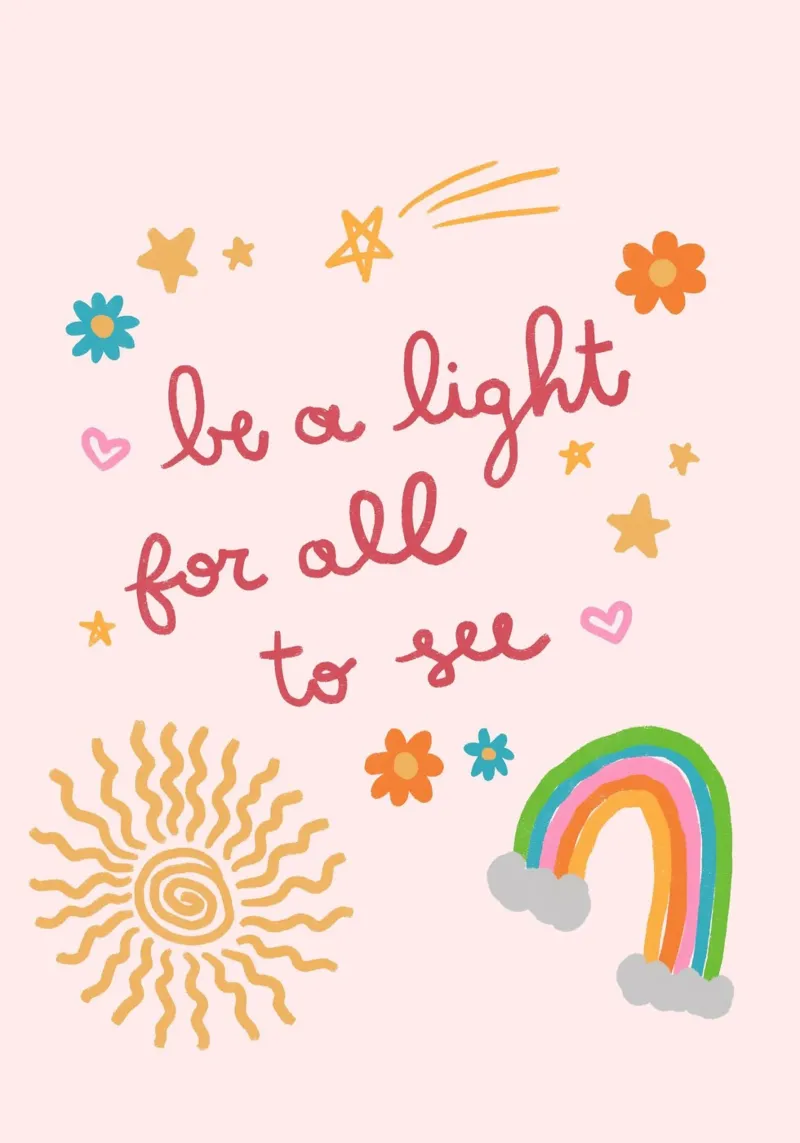 Be a Light, Boho Christian Wall Art Print canvas with Floater frame by vintagepod