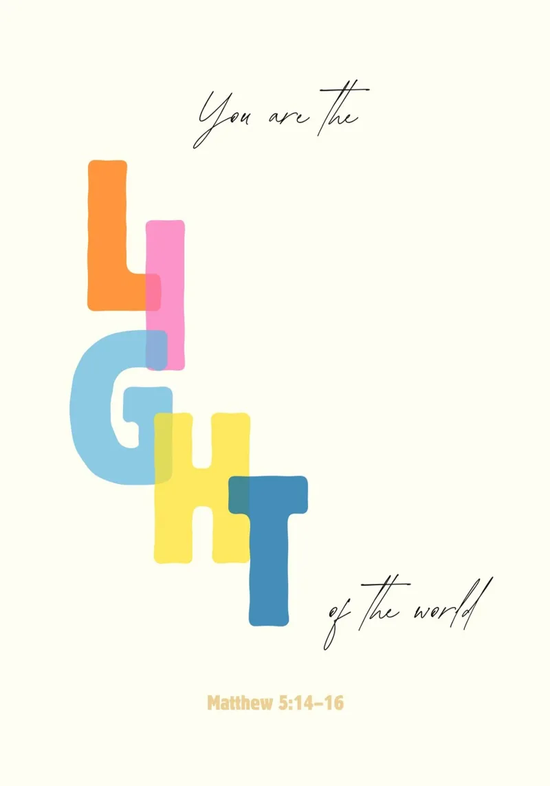 You Are the Light of the World, Christian Art Print canvas with Floater frame by vintagepod