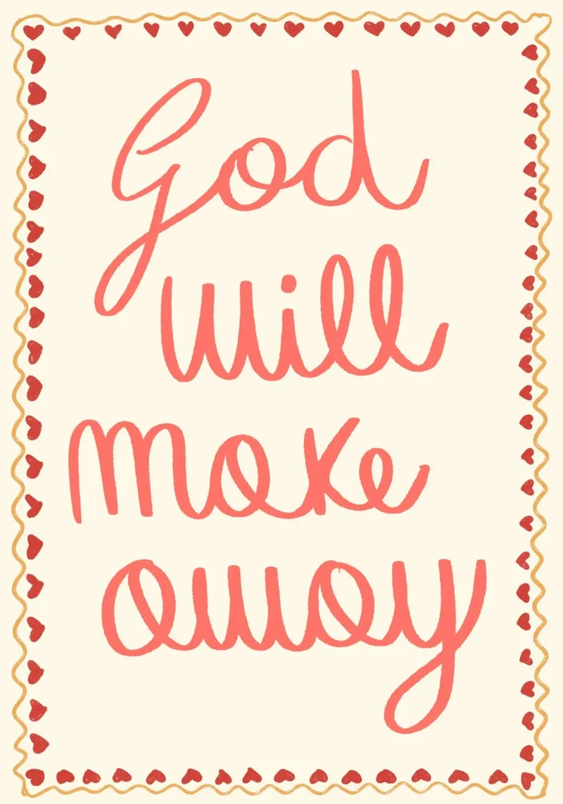 God Will Make a Way, Christian Art Print canvas with Floater frame by vintagepod