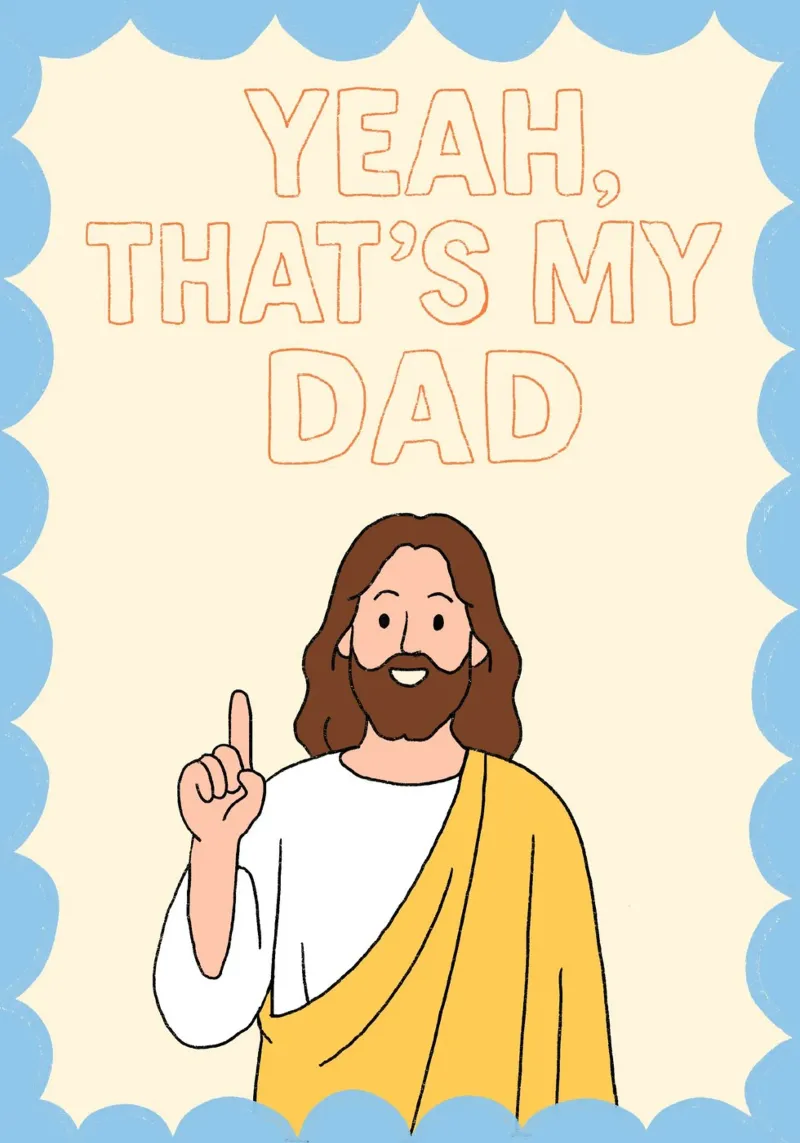 Yeah, That's My Dad, Funny Christian Art Print canvas with Floater frame by vintagepod