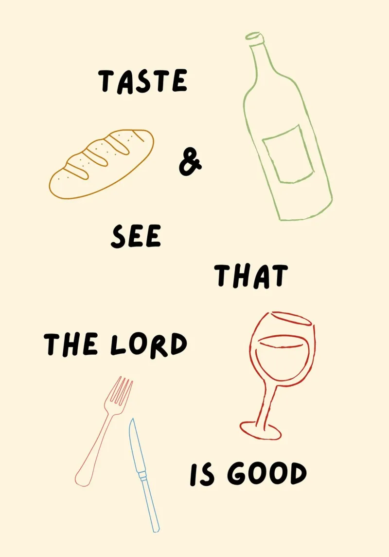 Taste & See That the Lord Is Good, Art Print canvas with Floater frame by vintagepod