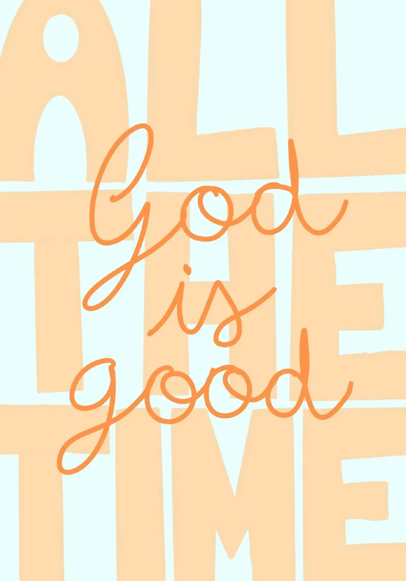 God Is Good All the Time, Christian Art Print canvas with Floater frame by vintagepod