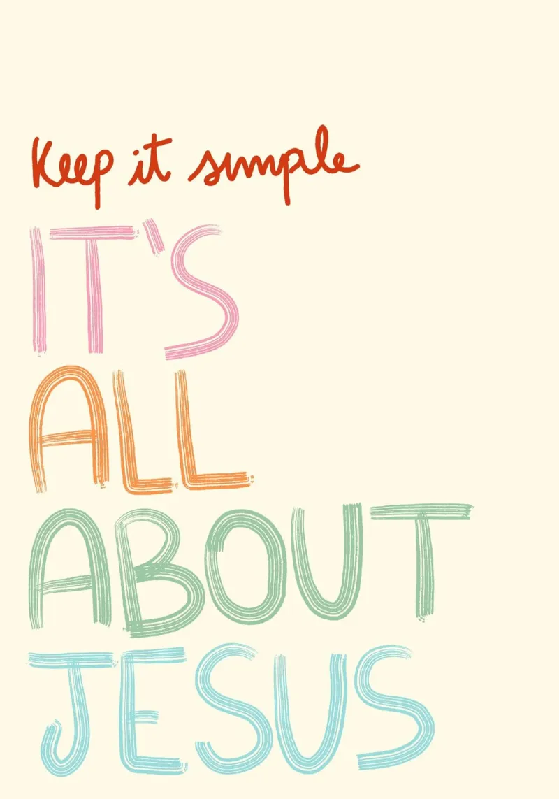 It's All About Jesus, Simple Christian Art Print canvas with Floater frame by vintagepod