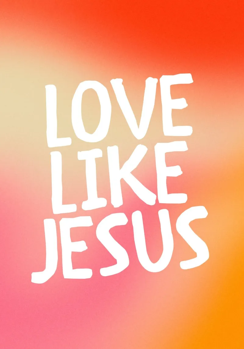 Love Like Jesus, Gradient Christian Typography Art canvas with Floater frame by vintagepod