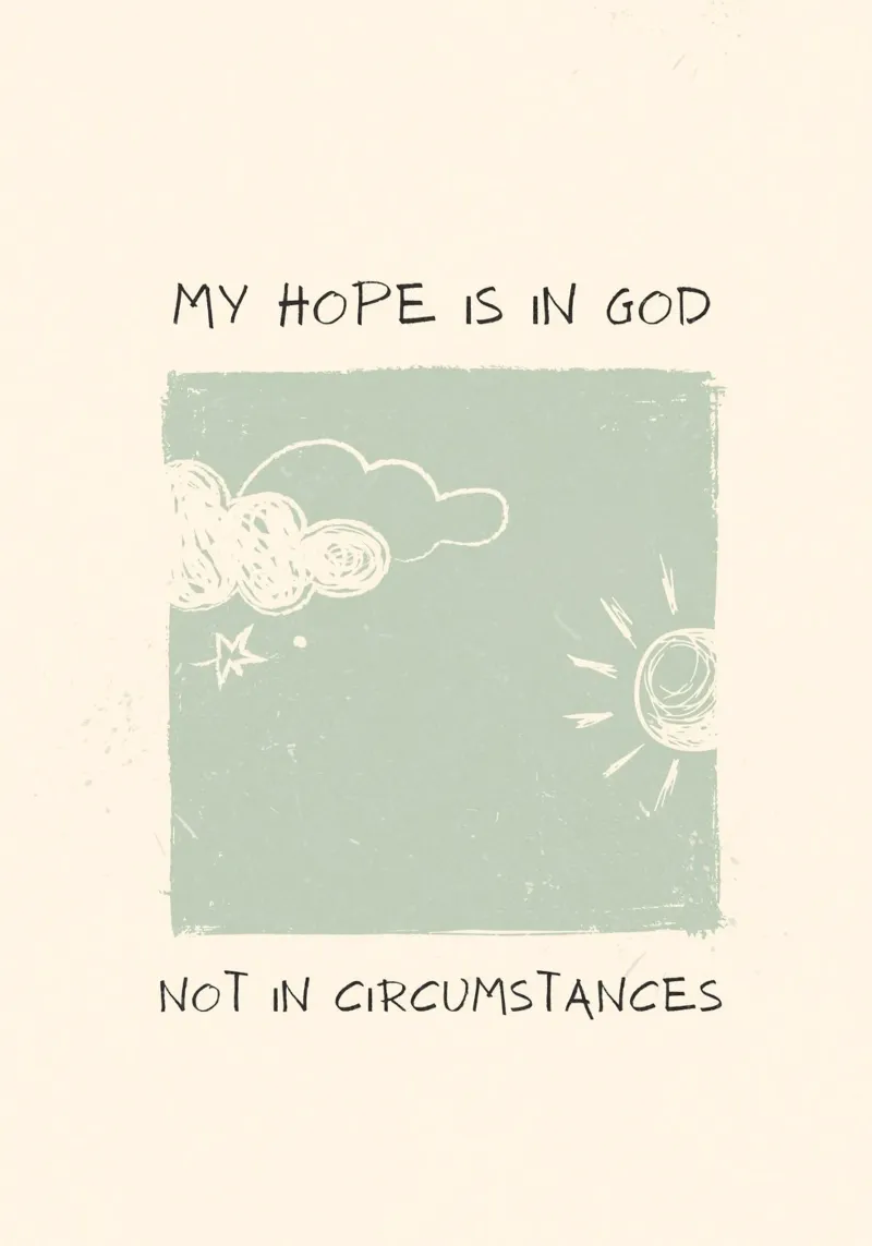 My Hope is in God, Minimalist Weather Art Print canvas with Floater frame by vintagepod