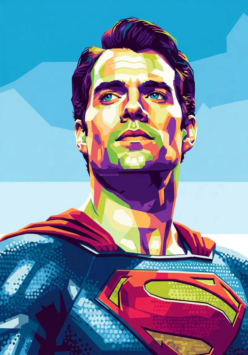 Superman - Henry Cavill pop art tela con Cornice a cassetta da Hantamrata