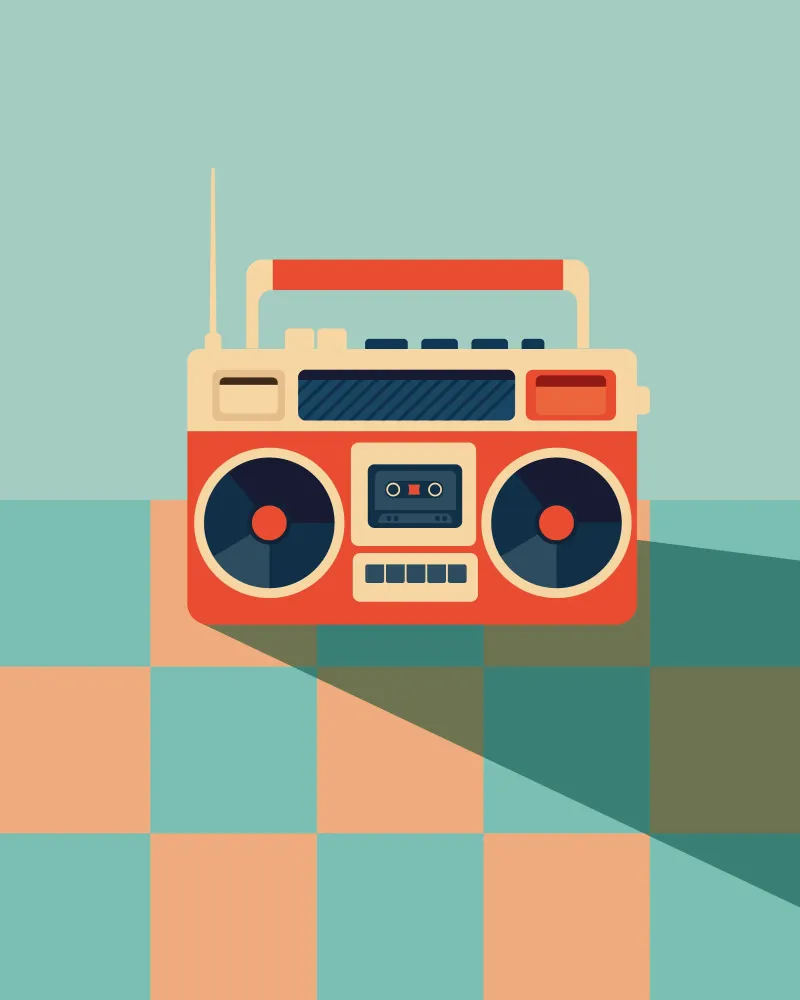 Retro Ghettoblaster poster da DARIA IVANOVNA