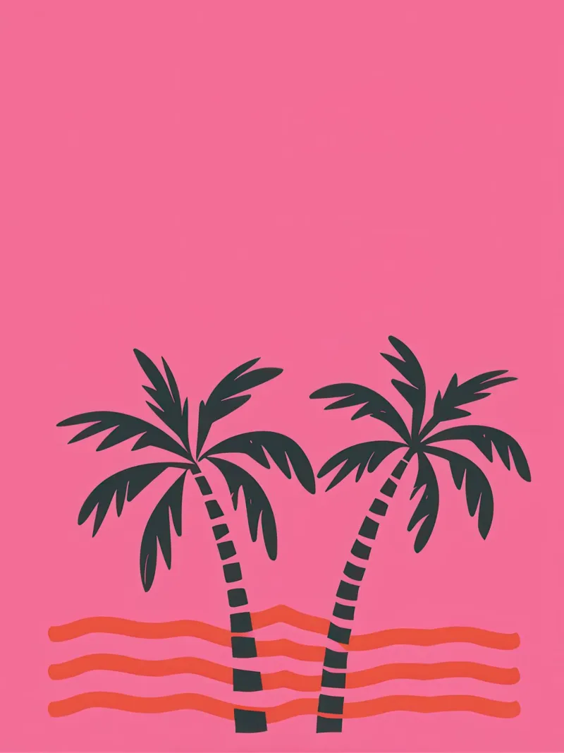 Palme rosa minimaliste poster da Echo Saber