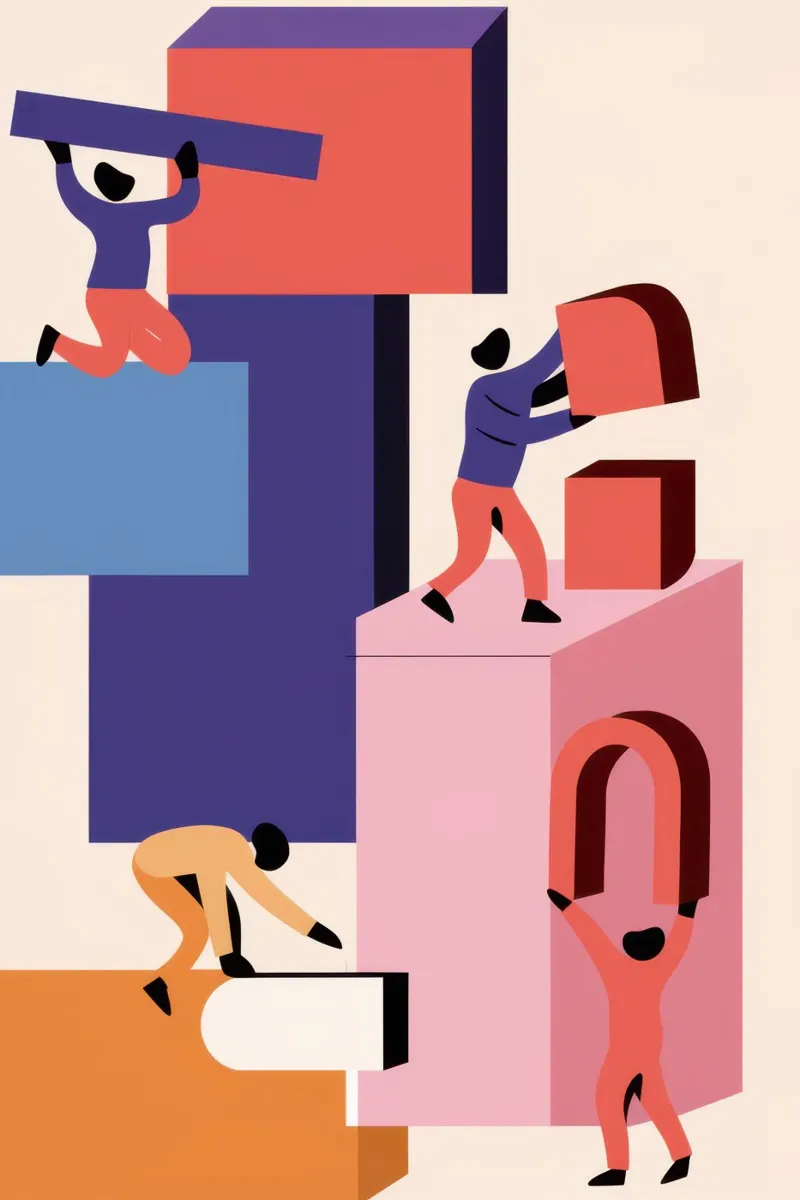 Abstract architecturaal spel canvas met Baklijst van Echo Saber