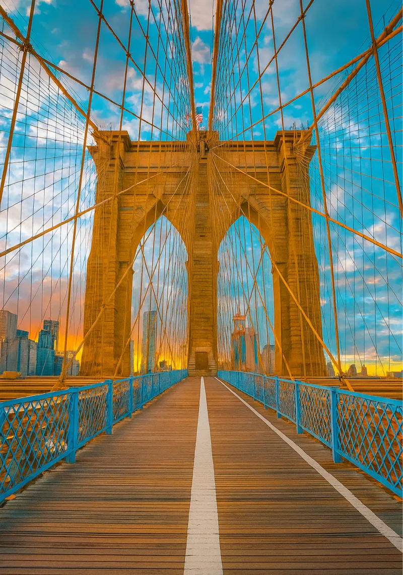 bridge view retro photography canvas with Floater frame by viantishop