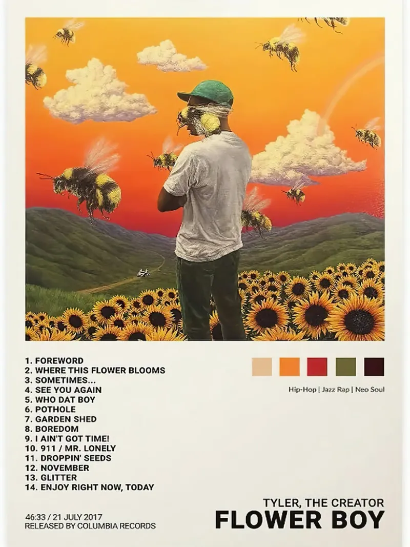 Flower Boy Tyler The Creator tela con Cornice a cassetta da Roronoa7