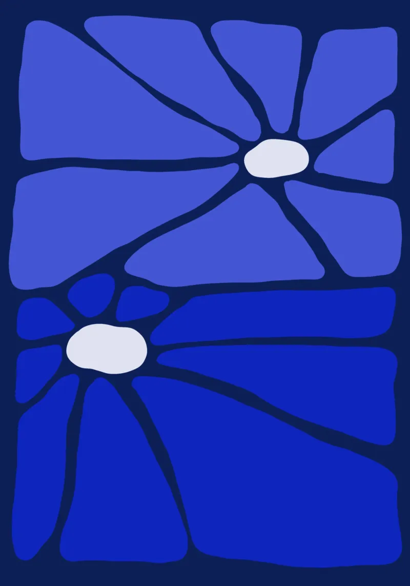 Indigo bloom tela con Cornice a cassetta da TijanaArtStudio88