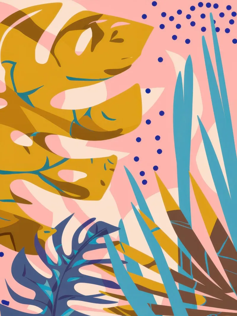 Monstera Pop Art tela con Cornice a cassetta da Echo Saber