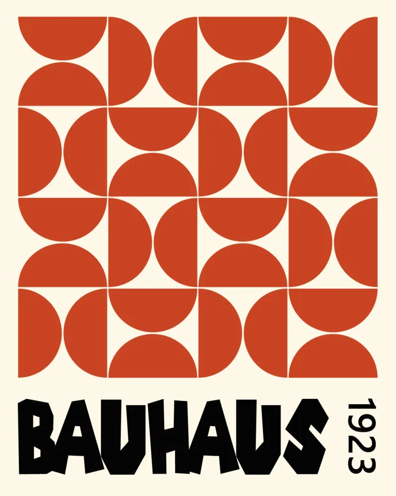 Orange black Bauhaus poster con telaio in legno da TijanaArtStudio88