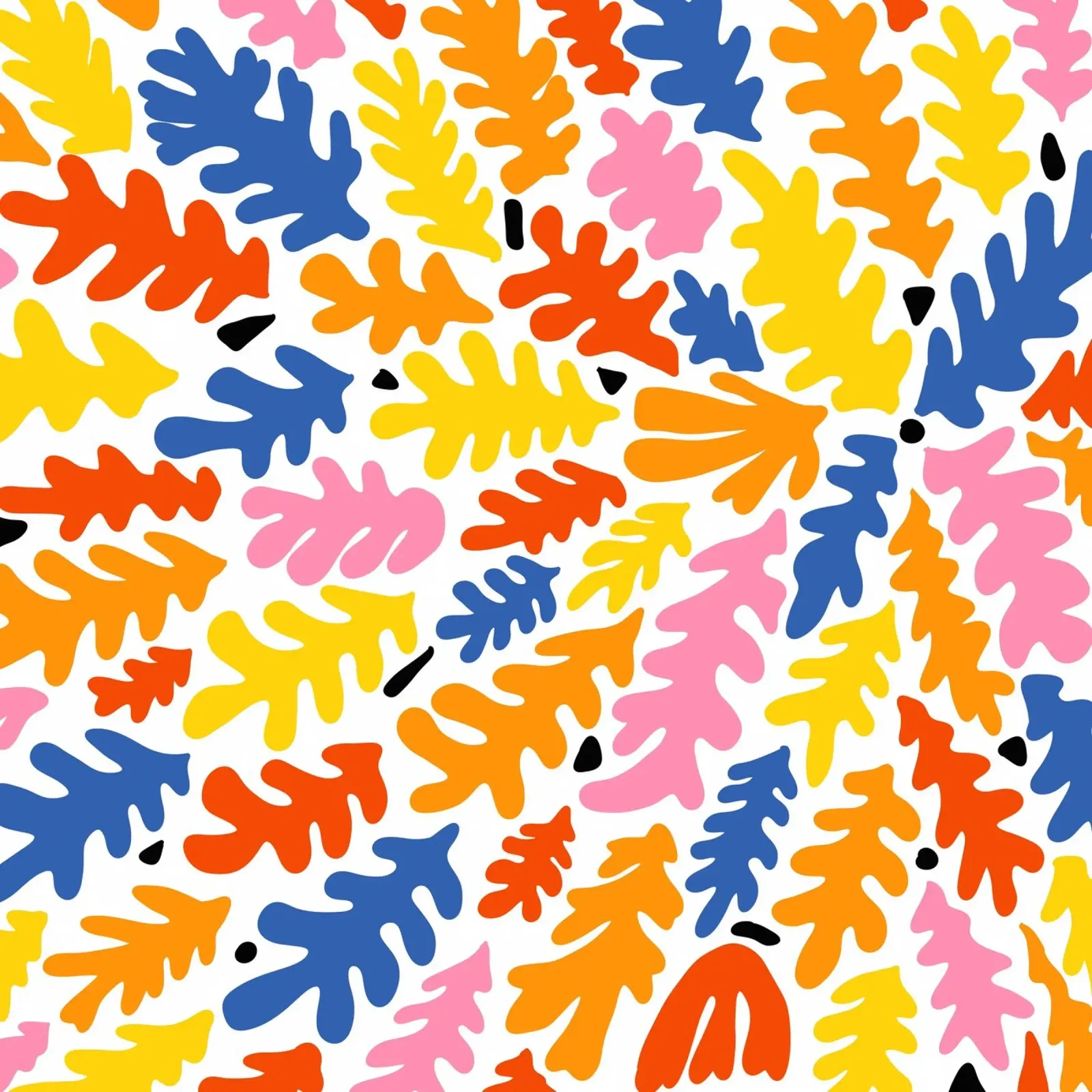 Matisse inspired colorful summer seaweed No1 canvas with Floater frame by TijanaArtStudio88