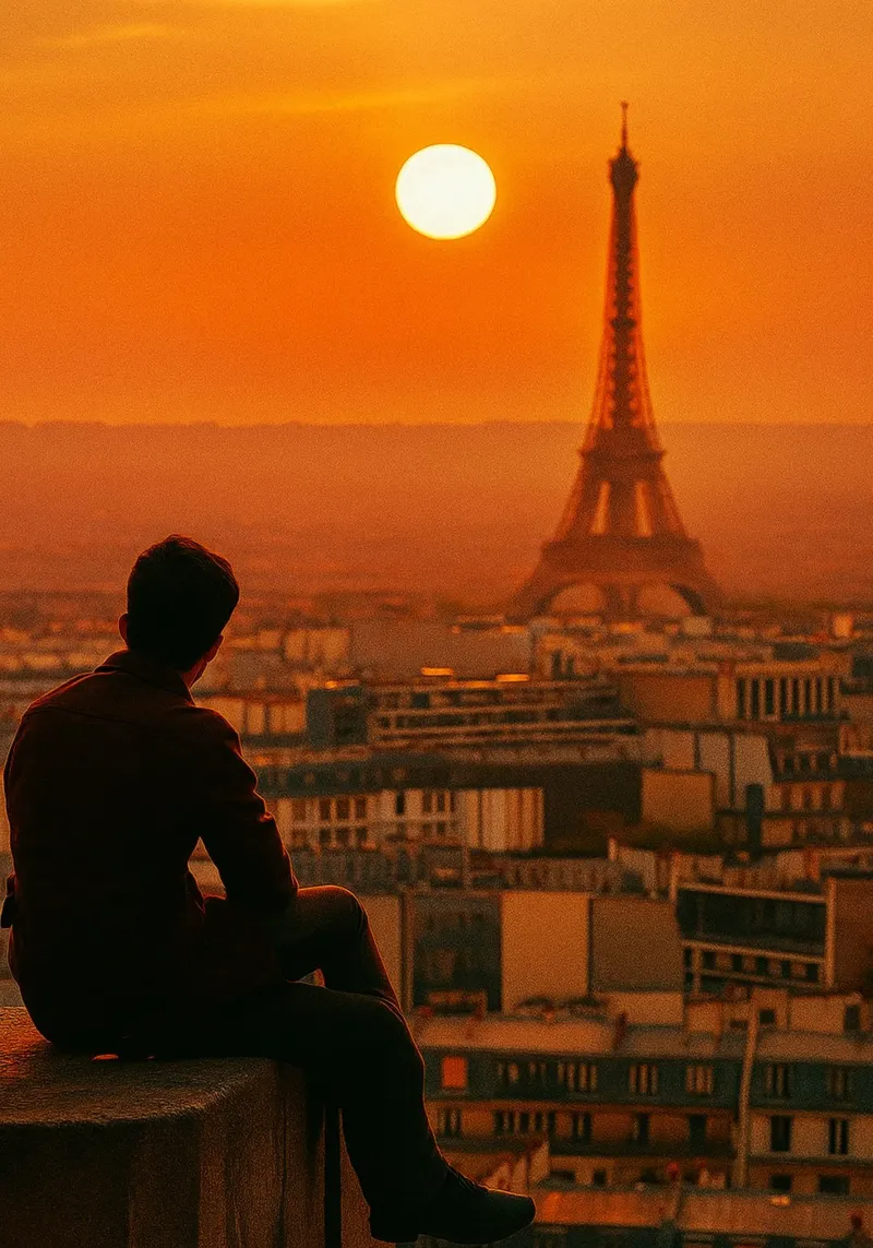 vue de paris l'après-midi photographie retro poster avec cadre en aluminium de viantishop