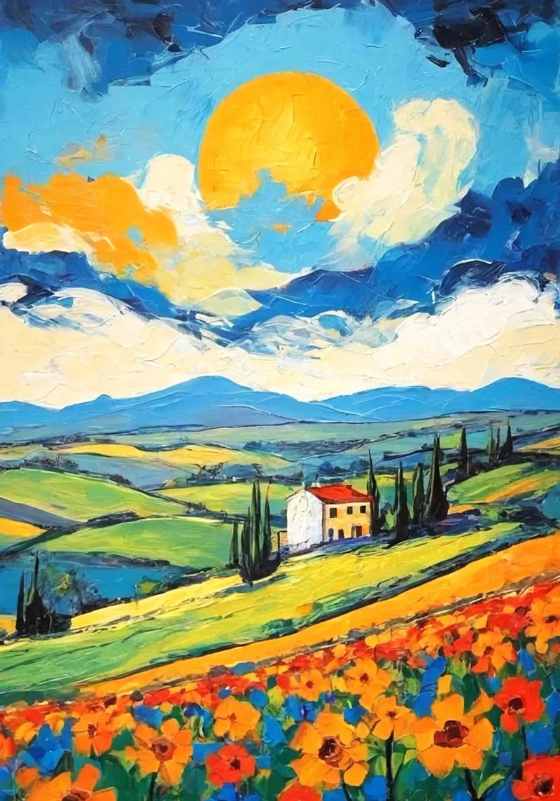 sun on hill poster da lily
