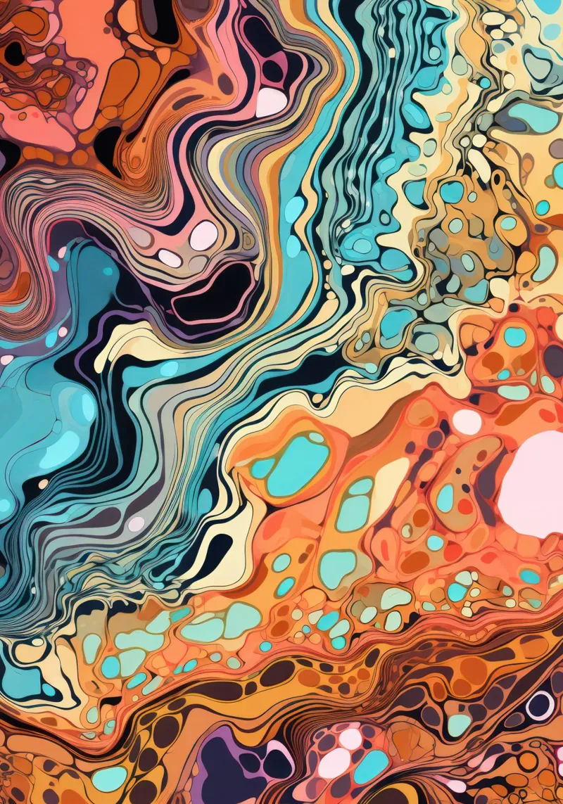 Abstracte moderne kunst, kleurrijke muurkunst, moderne poster canvas met Baklijst van ArtHaus