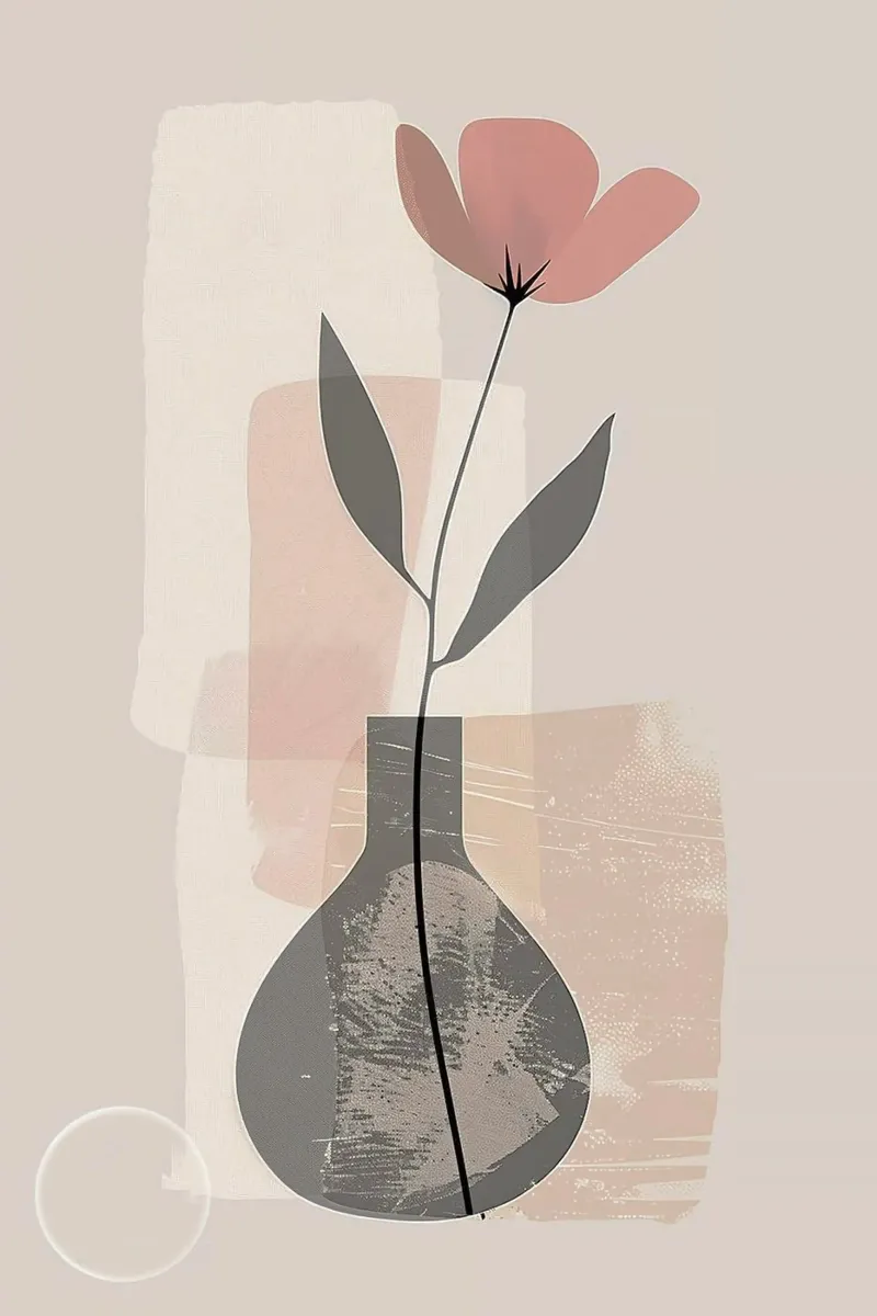 vase line shape poster con telaio in alluminio da lily