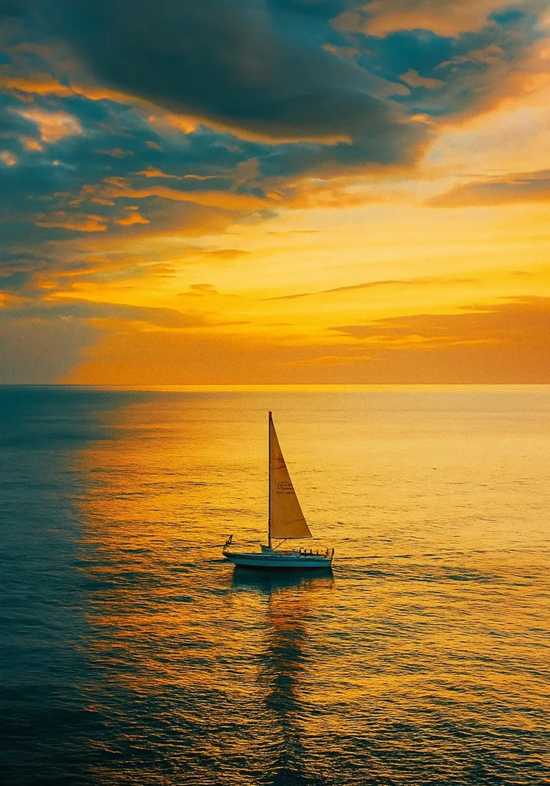 bateau à voile vue rétro photographie toile avec Caisse américaine de viantishop