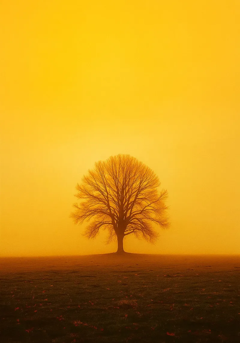 single trees view retro photography canvas with Floater frame by viantishop