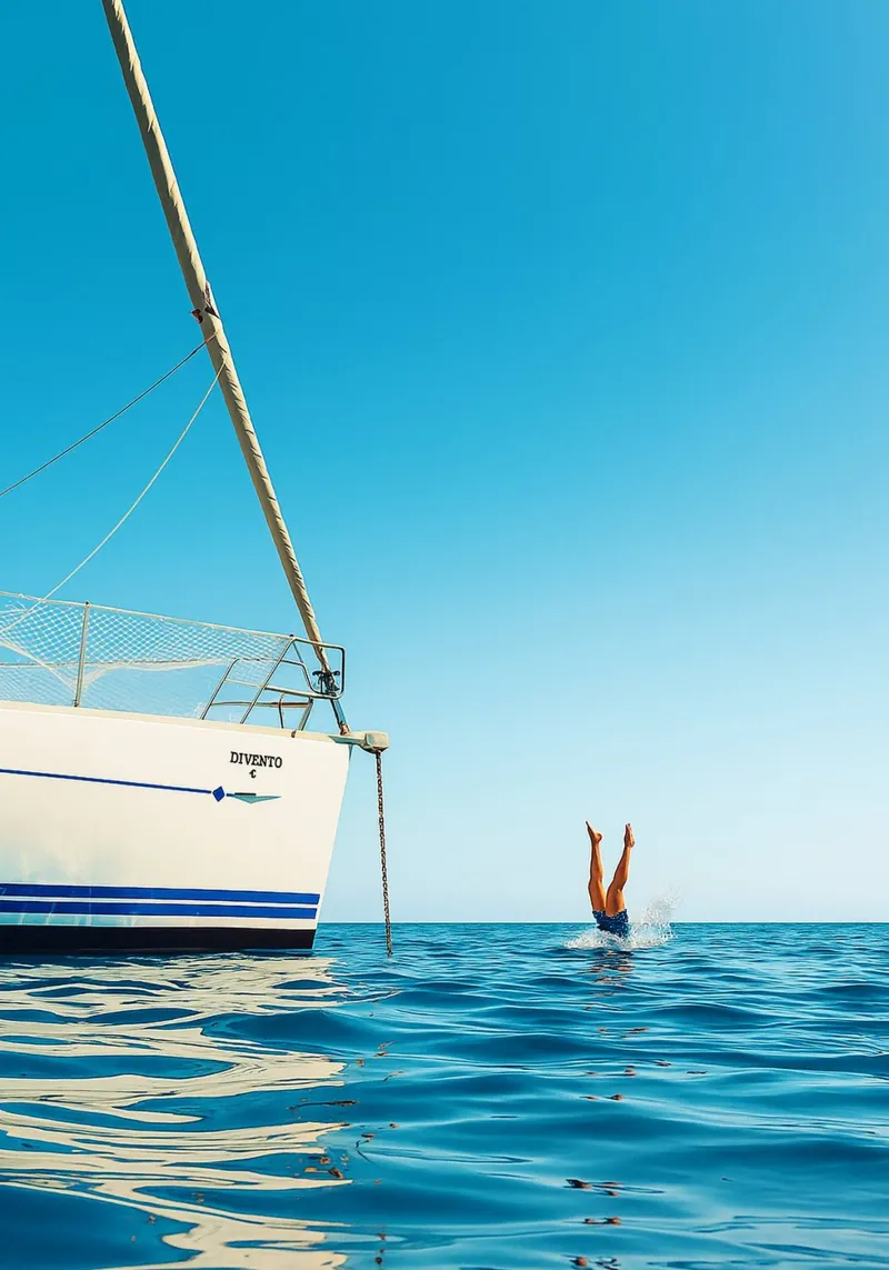 nager dans la mer vue rétro photographie toile avec Caisse américaine de viantishop