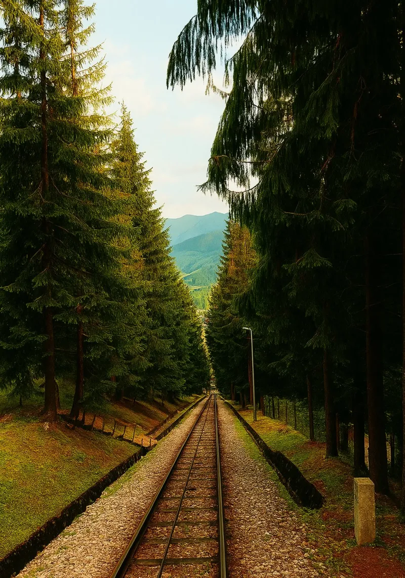 train track view retro photography canvas with Floater frame by viantishop