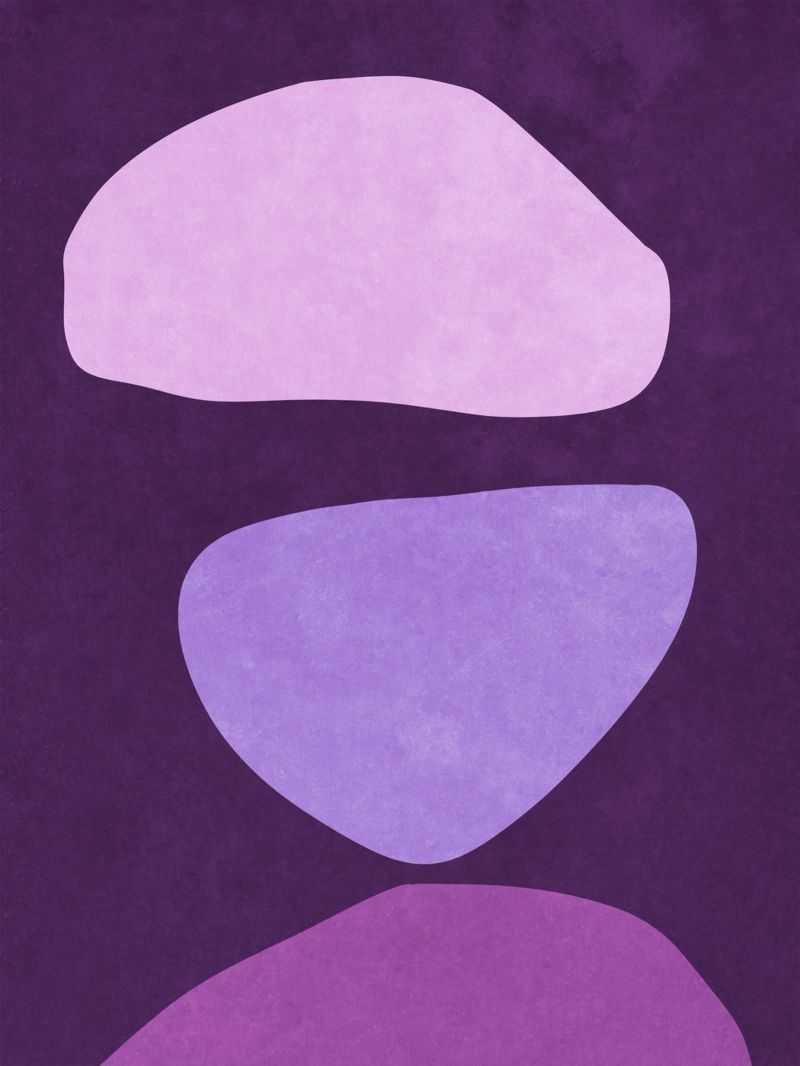 Abstracte vormen Violet poster van Raissa Oltmanns