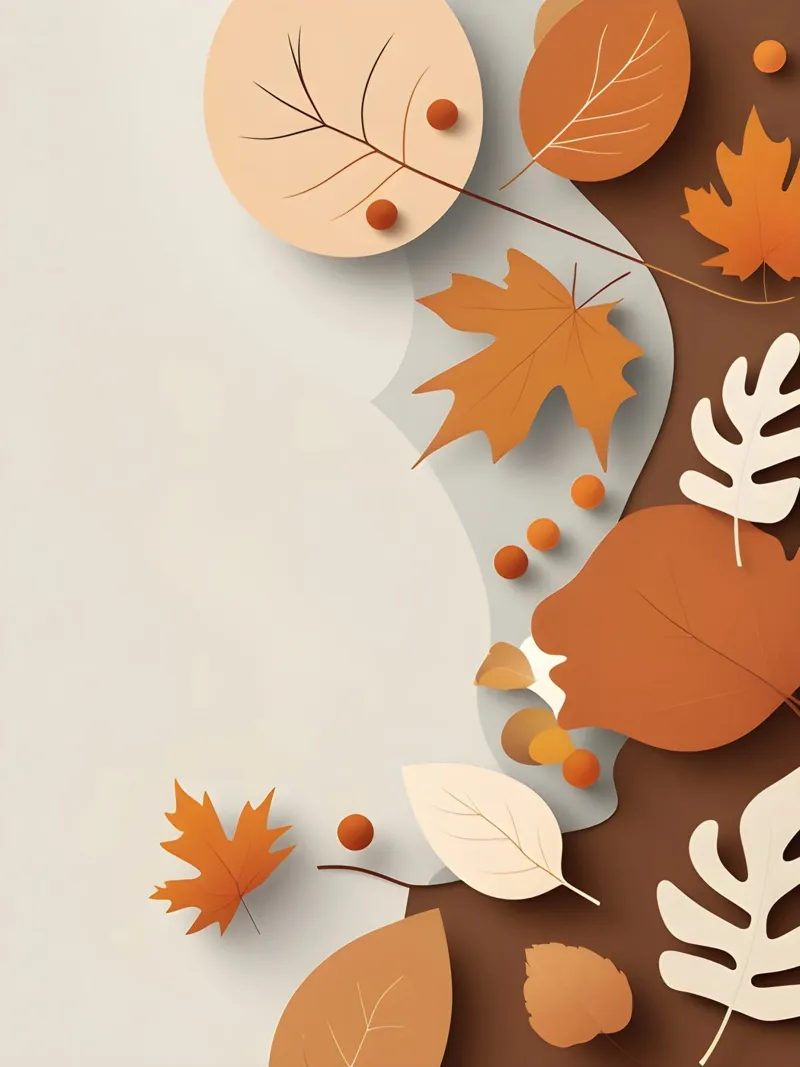 Abstract autumn leaf arrangement canvas with Floater frame by The Green Room