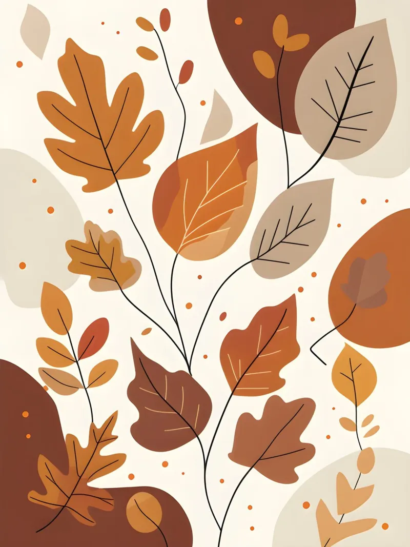 Abstract autumn leaf arrangement canvas with Floater frame by The Green Room