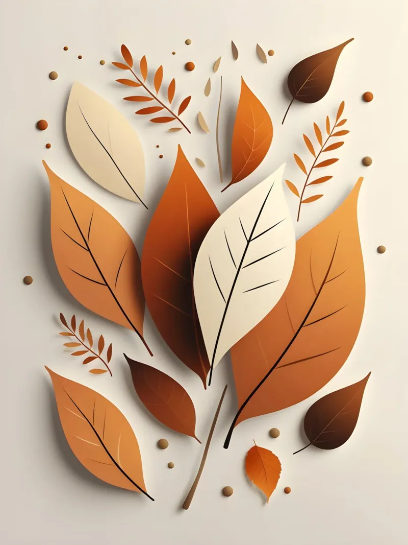 Abstract autumn leaf arrangement canvas with Floater frame by The Green Room