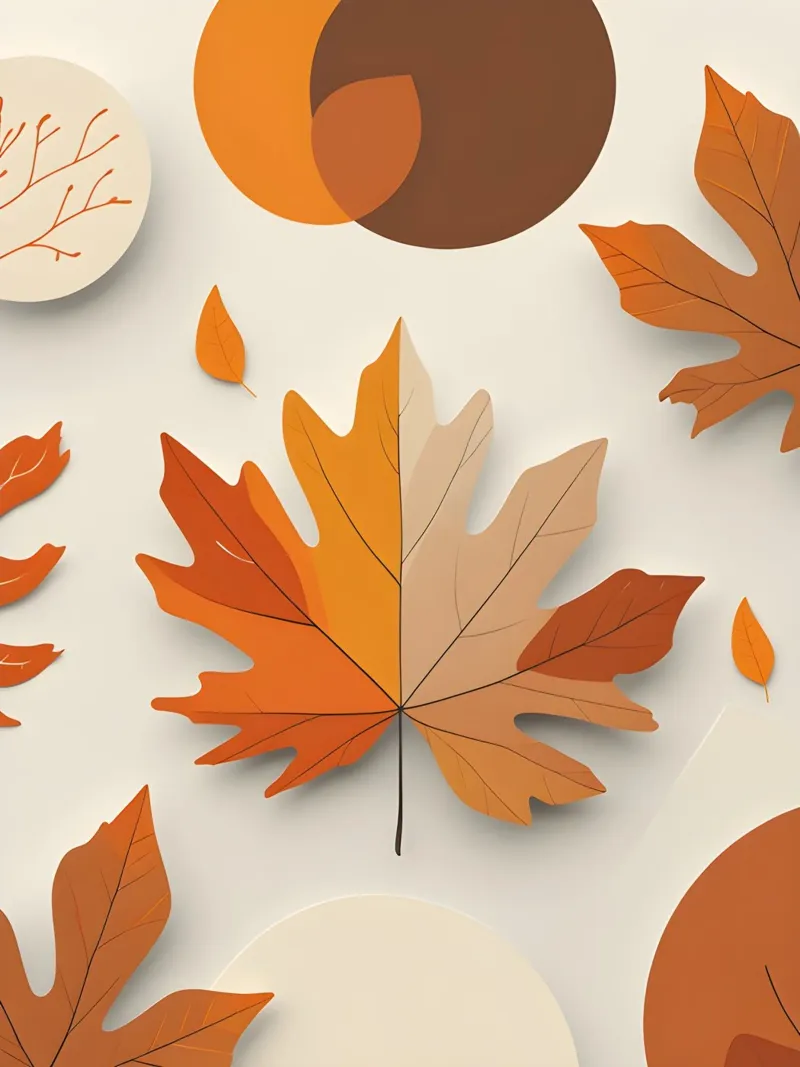 Abstract autumn leaf arrangement canvas with Floater frame by The Green Room
