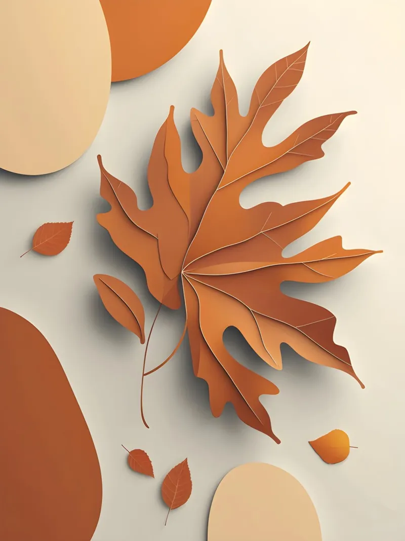 Abstract autumn leaf arrangement canvas with Floater frame by The Green Room