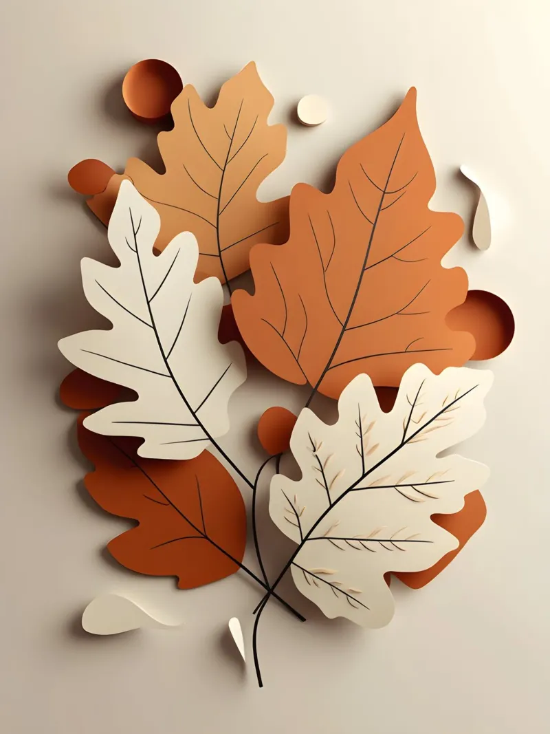 Abstract autumn leaf arrangement canvas with Floater frame by The Green Room
