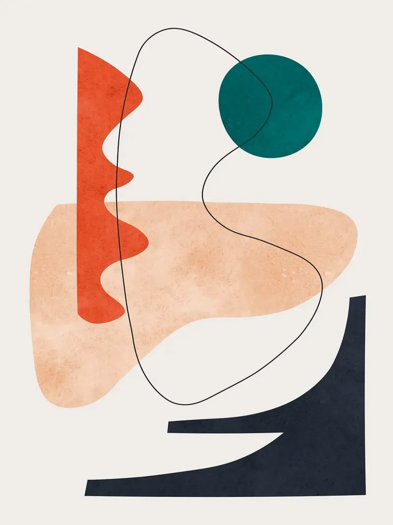 Linee e pennellate poster con telaio in plastica da Fletcher M Henry
